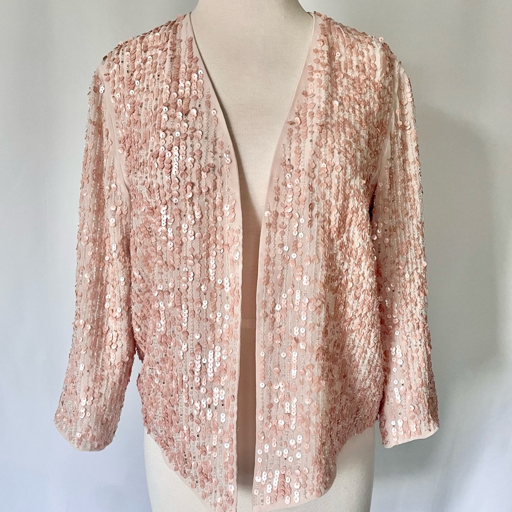 H&M Blush Sequin Cardigan